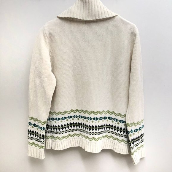 Vintage Cotton Ginny Cowl Neck Fair Isle Sweater Size Large - Picture 2 of 10
